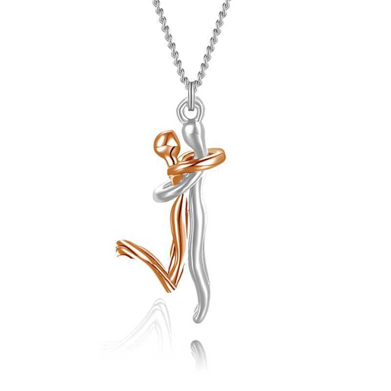 Couple's Humanoid Hug Necklace