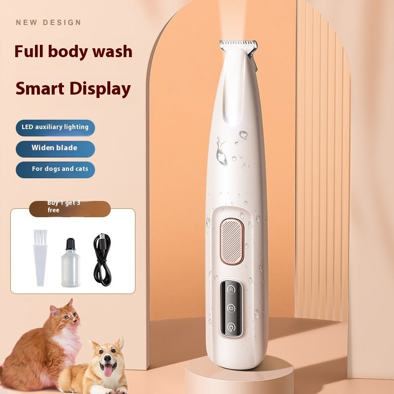Waterproof LED Dog Paw Trimmer & Pet Hair Clippers