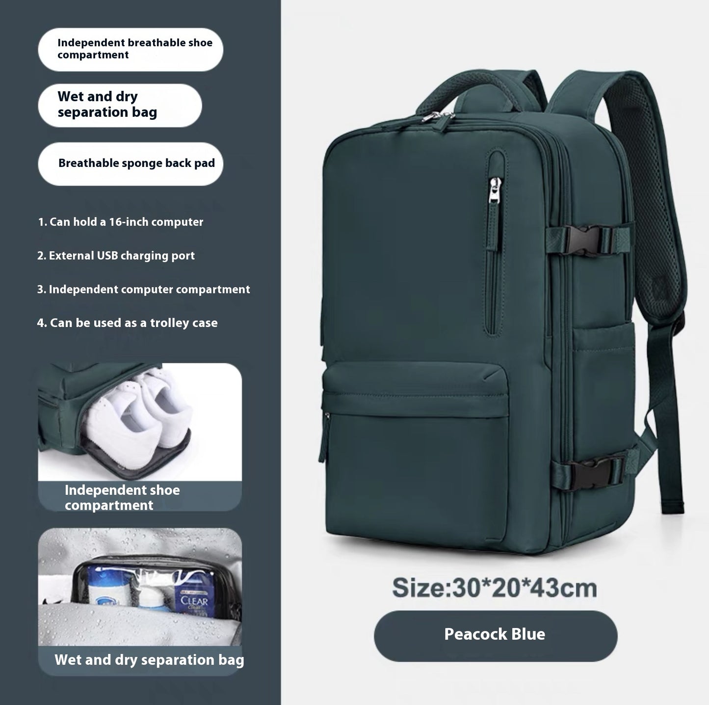 Breathable And Waterproof Large Capacity Travel Backpack