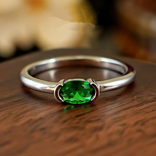 High Carbon Emerald Rhinestone Ring