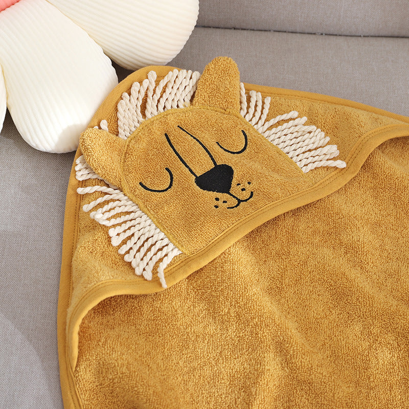 Children's Cute Cartoon Hooded Towel Cloak