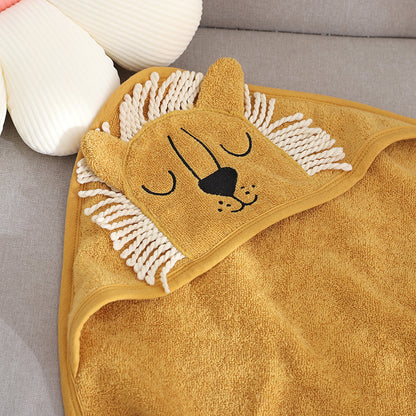 Children's Cute Cartoon Hooded Towel Cloak