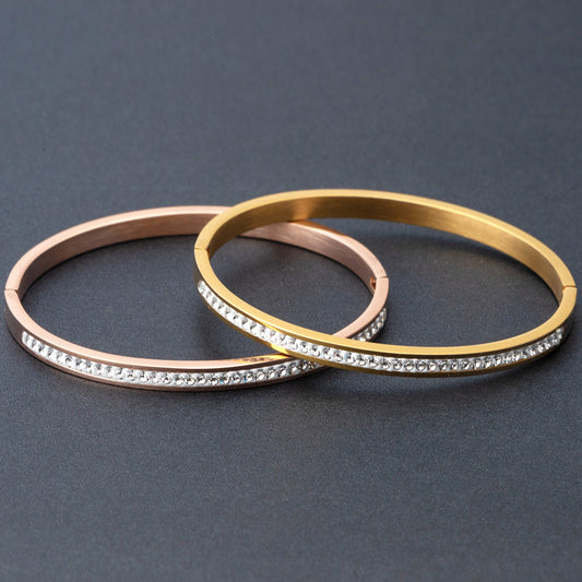 Stainless Steel Bracelet With Diamond Opening