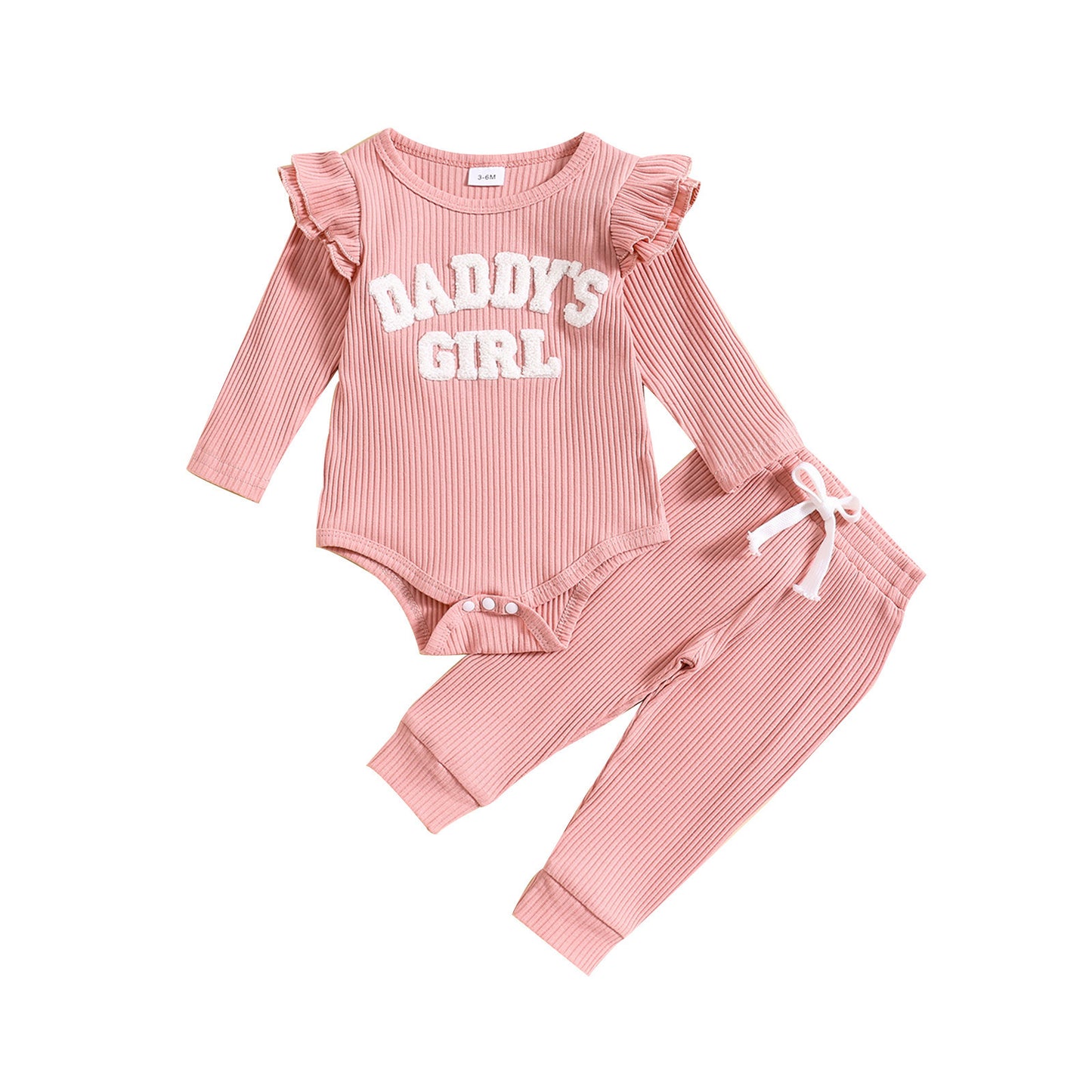 Sunken Stripe Letter Embroidery Suit