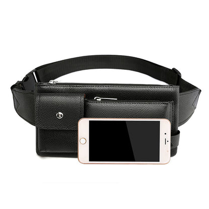 Men's Leather Waist And Chest Bag For Travel