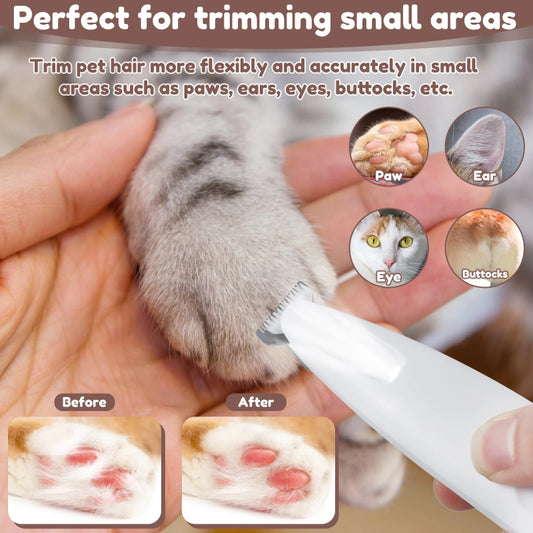 Waterproof LED Dog Paw Trimmer & Pet Hair Clippers