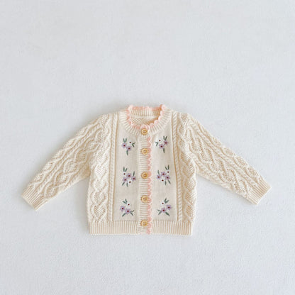 Baby Girl Flower Embroidered Coat