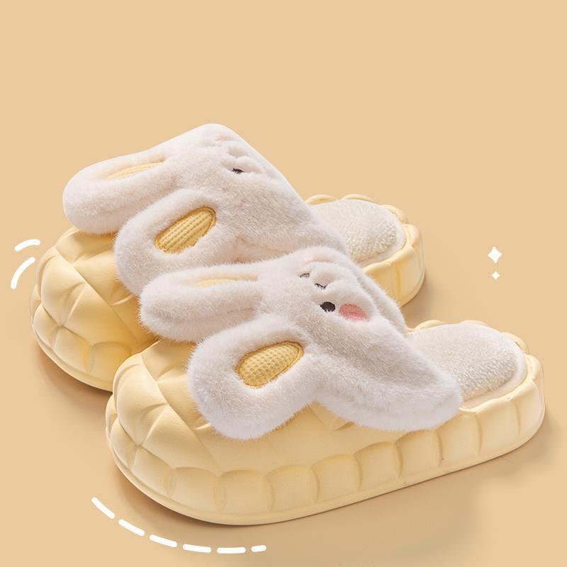 Cute Rabbit Fuzzy Slippers For Women