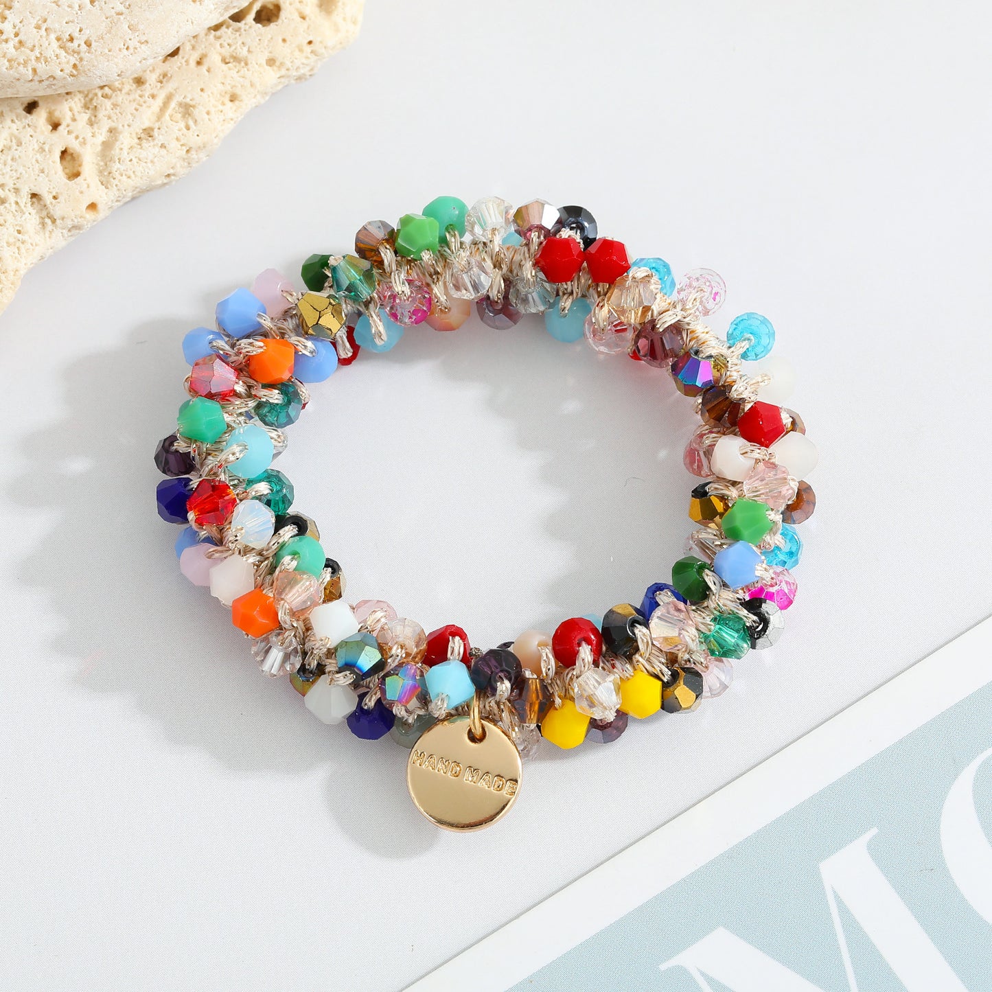 Multicolor Crystal Pearl Hair Ring