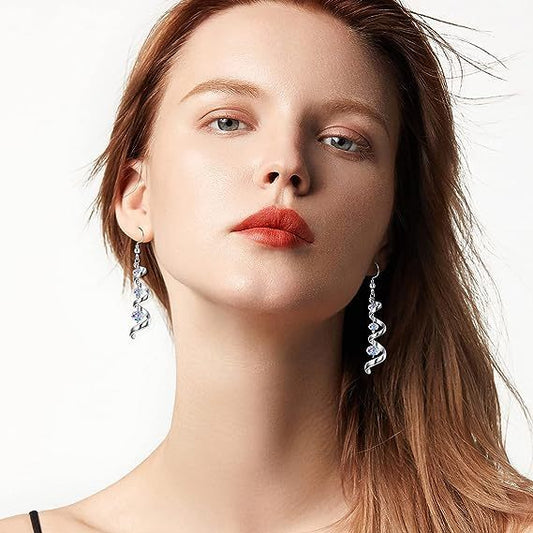 Spiral Ribbon Multi-drop Teardrop Earrings