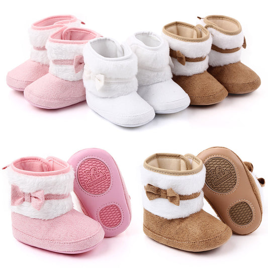 Bowknot High Top Soft Soled Baby Cotton Shoes