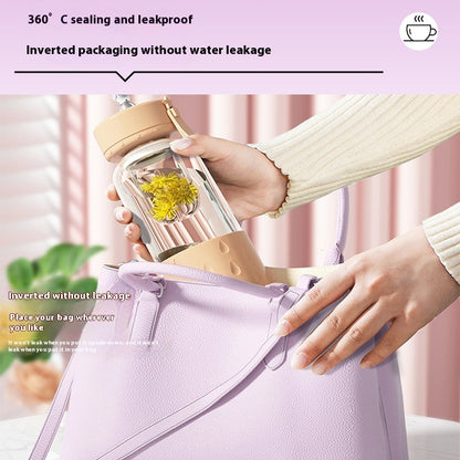Magnetic Tea-Water Separation Glass Infuser Tumbler