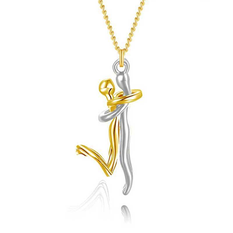 Couple's Humanoid Hug Necklace