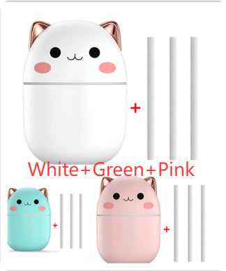 Cute Cat Ultra-Silent USB Cool Mist Humidifier & Aromatherapy Air Purifier
