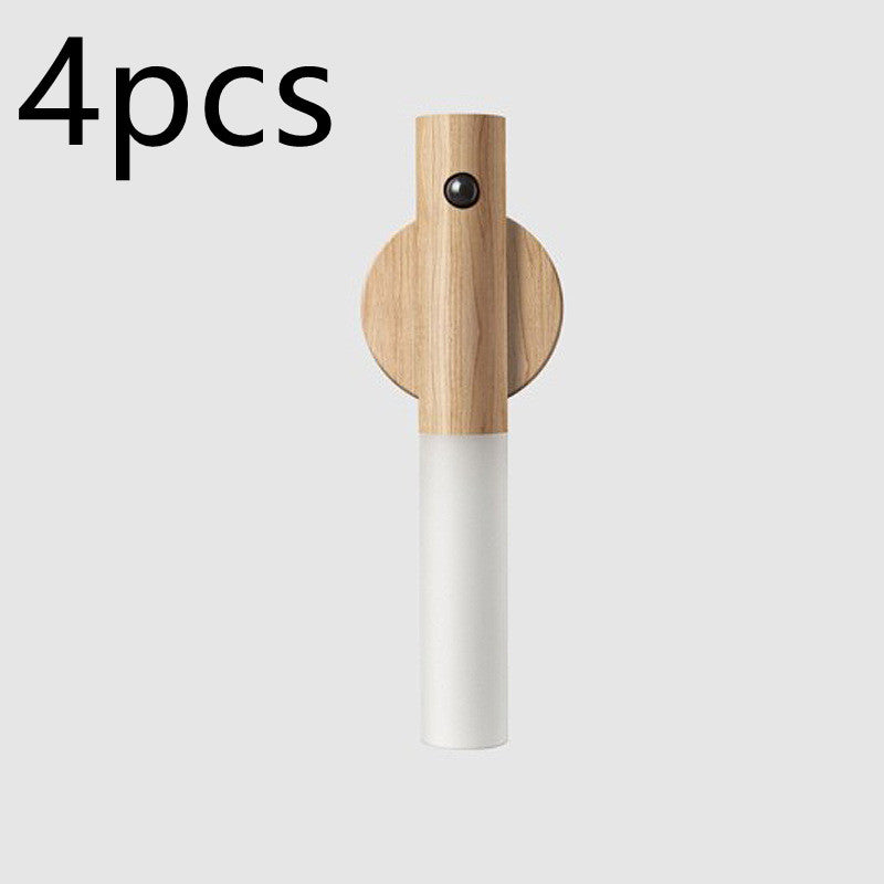 Auto LED USB Rechargeable Magnetic Wooden Night Light