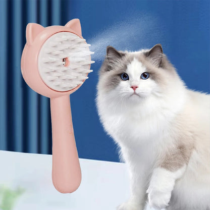 Mist-Enhanced Self-Cleaning Grooming Brush for Cats & Dogs