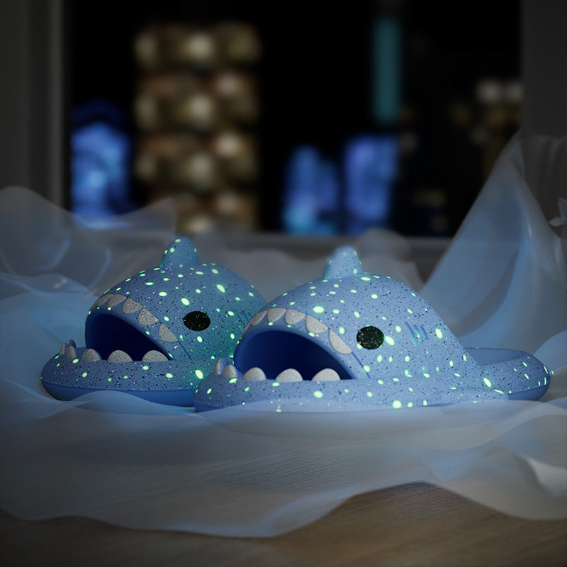 Shark Slippers With Starry Night Light Design Bathroom Slippers For Women
