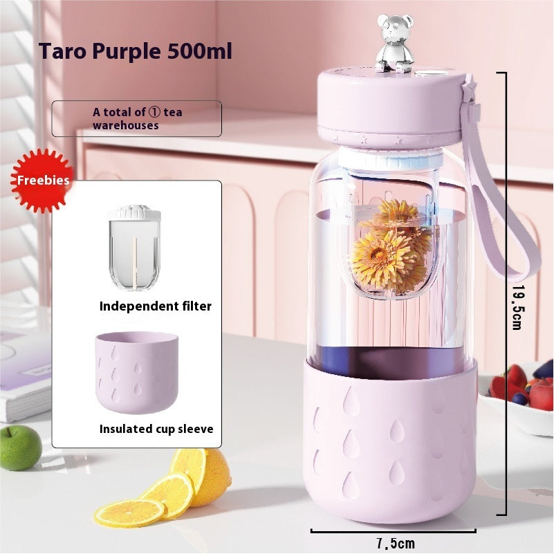 Magnetic Tea-Water Separation Glass Infuser Tumbler