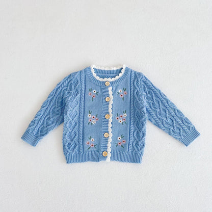 Baby Girl Flower Embroidered Coat