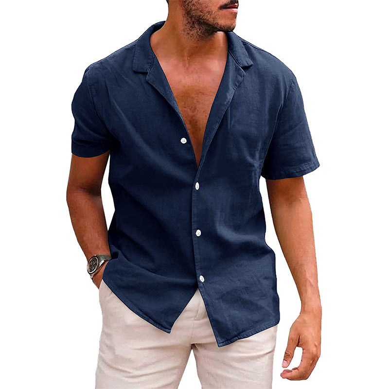 Casual Button Down Shirt Short Sleeve Beach Shirt