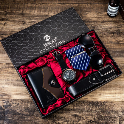 Men's Gift Suit Exquisite Packaging With Watch, Belt, Tie And Wallet