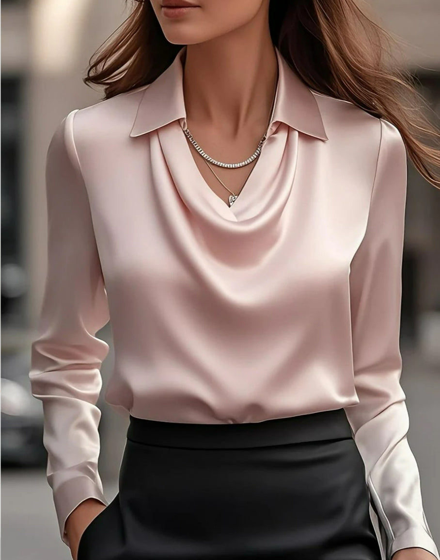 Women's Swing Collar Draped Shirts & Blouses
