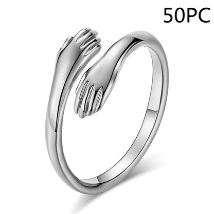 Simple Hands Alloy Hug Ring