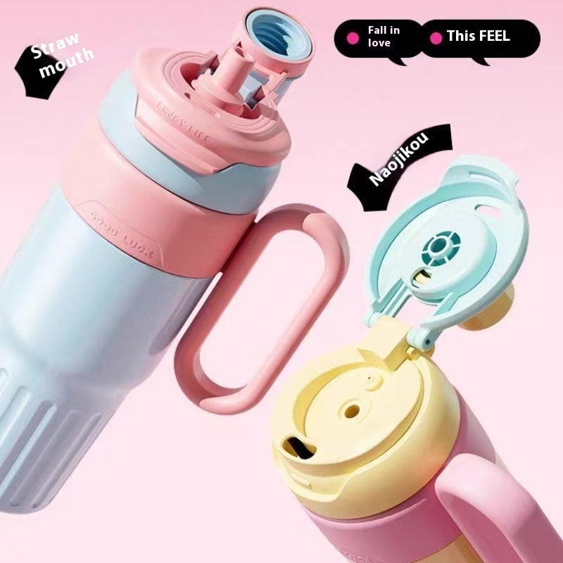 780 mL Gradient Double-Wall Thermal Cup – Stainless Steel with Lid & Straw