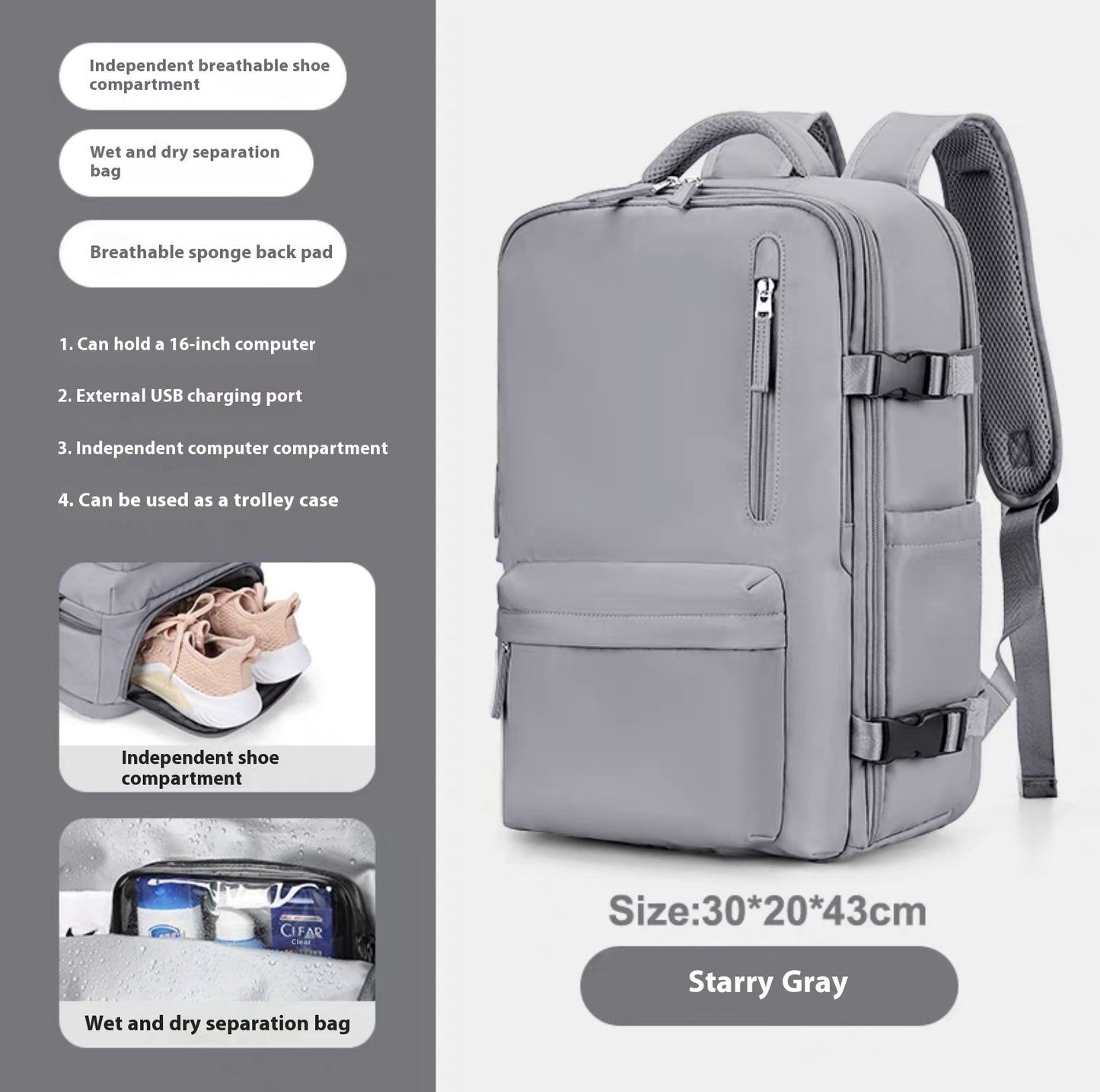 Breathable And Waterproof Large Capacity Travel Backpack