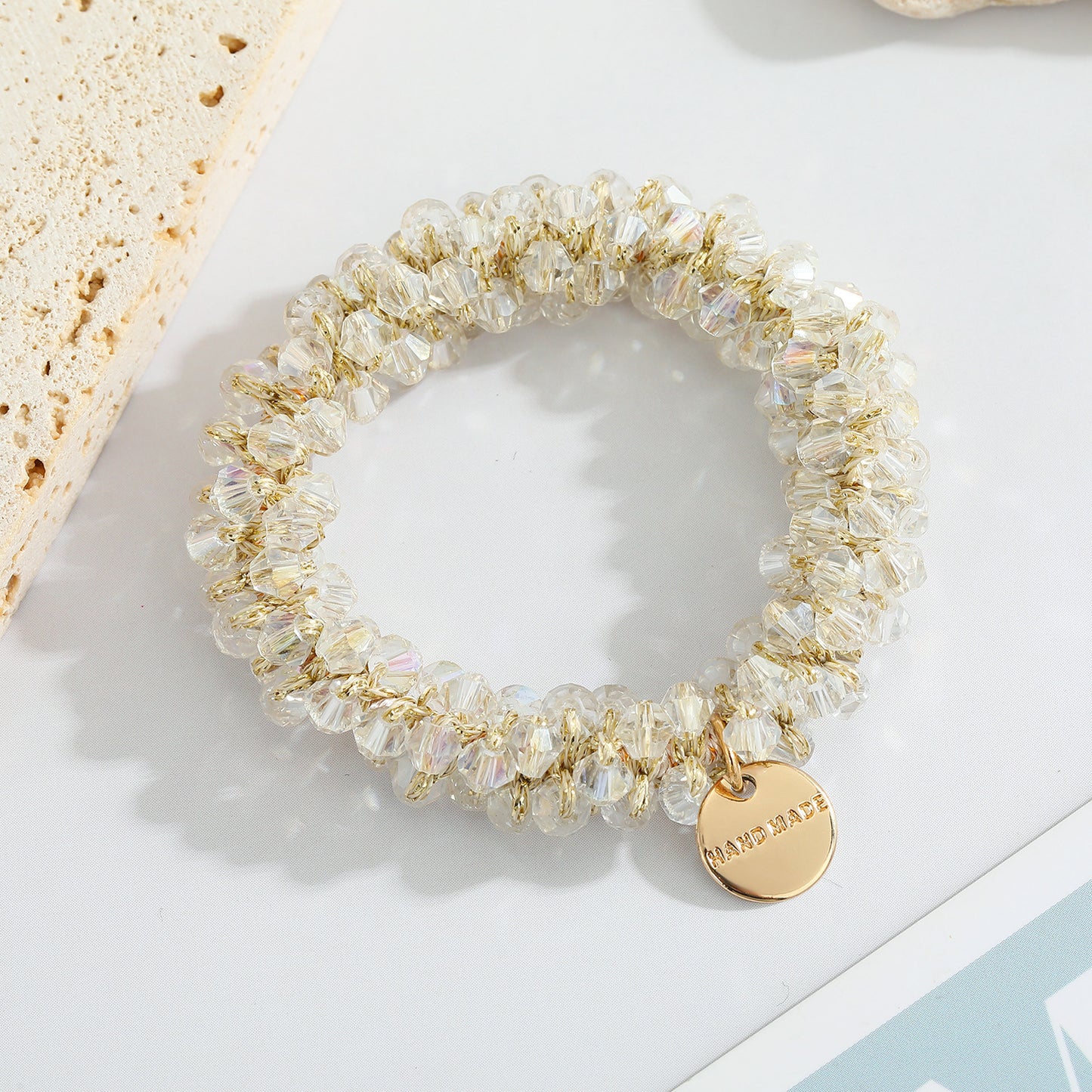 Multicolor Crystal Pearl Hair Ring