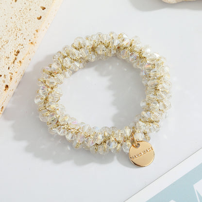 Multicolor Crystal Pearl Hair Ring