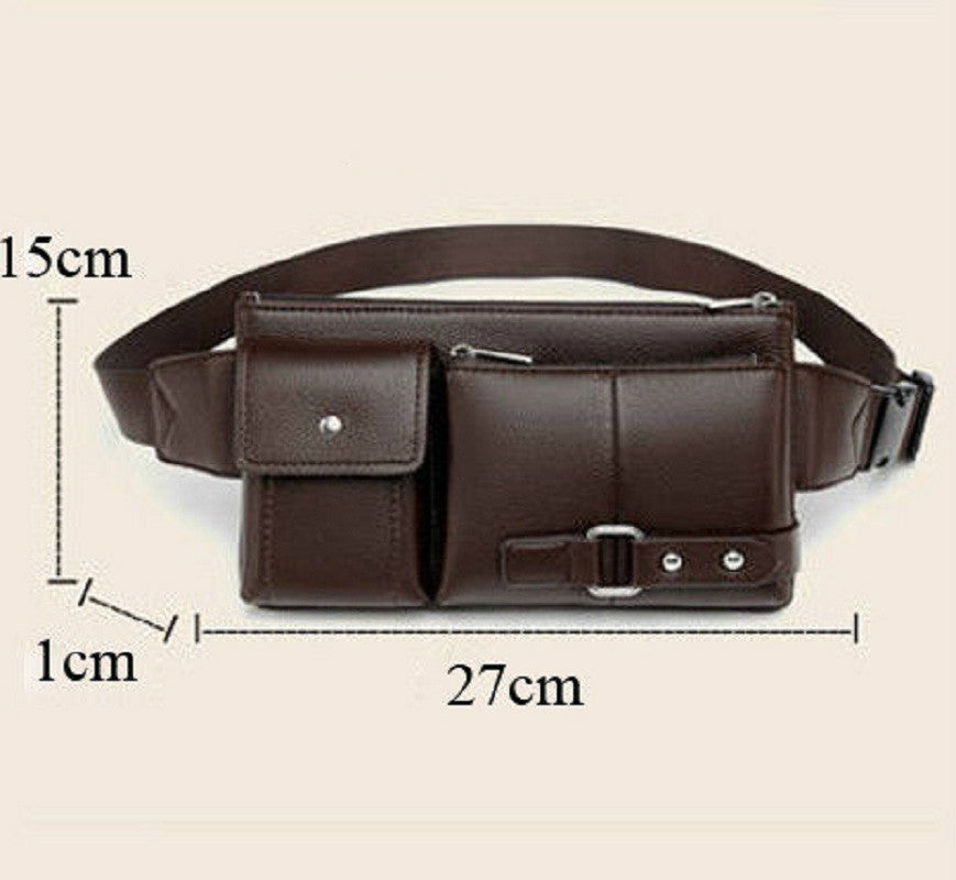 Men's Leather Waist And Chest Bag For Travel