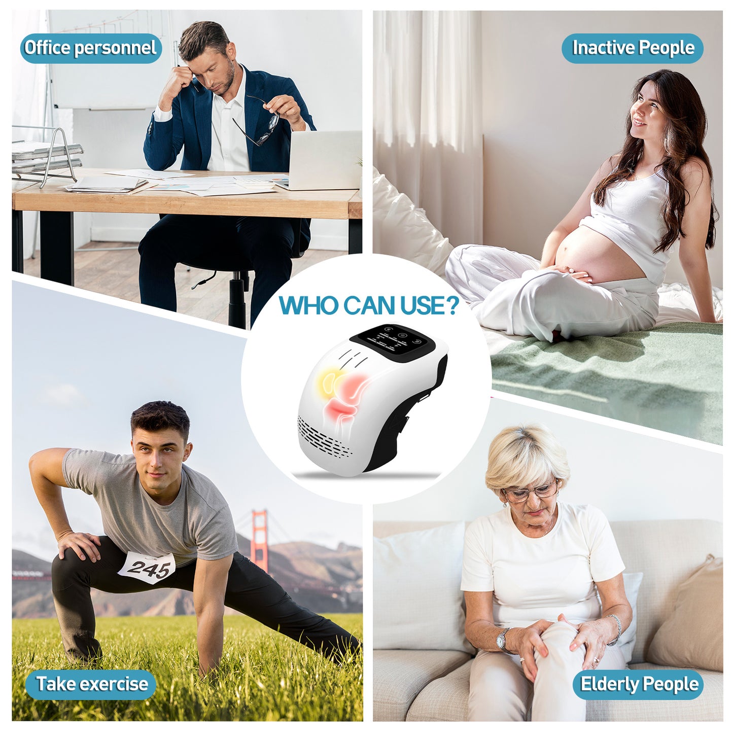Knee Massager With 3 Levels Heat And Vibration Massage