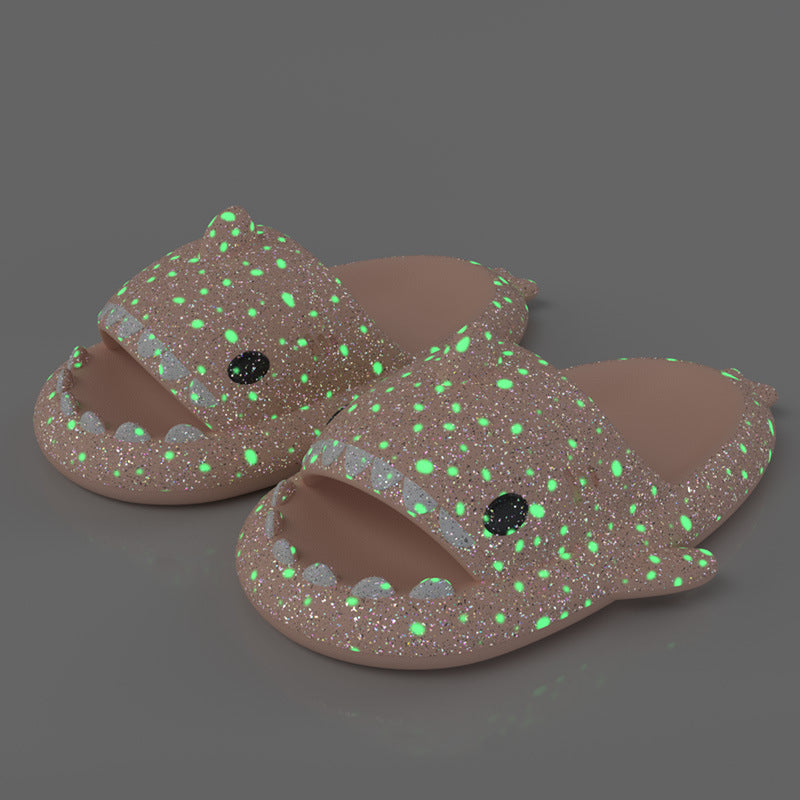 Shark Slippers With Starry Night Light Design Bathroom Slippers For Women