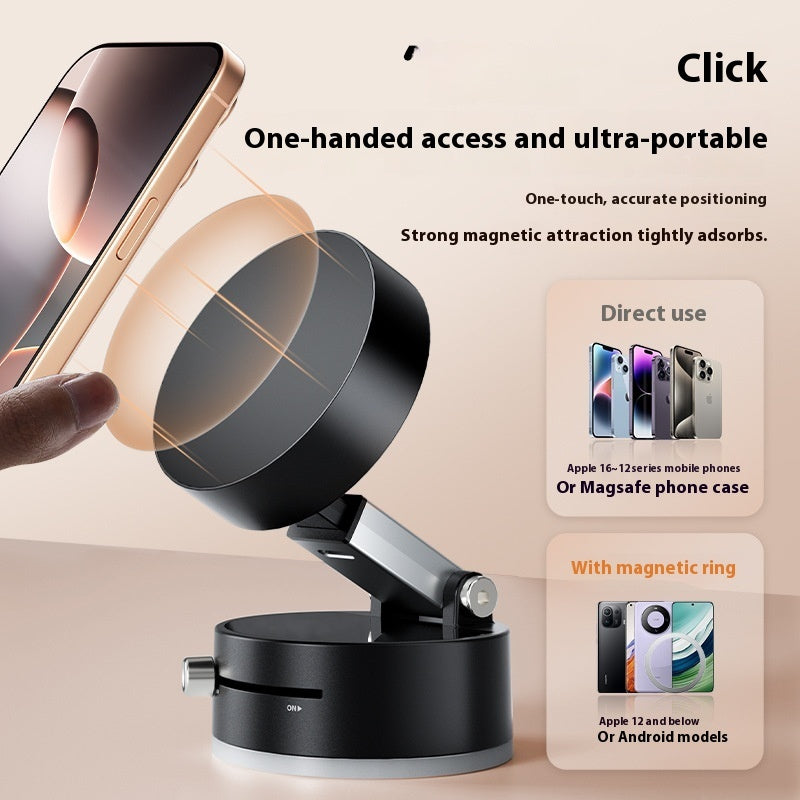 Foldable Magnetic Vacuum Car Phone Holder with Suction Cup