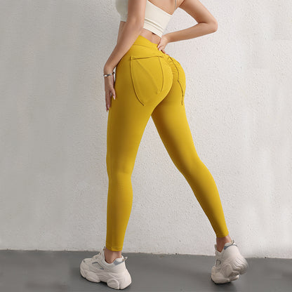 High Waist Hip Lift Yoga Pants With Pockets