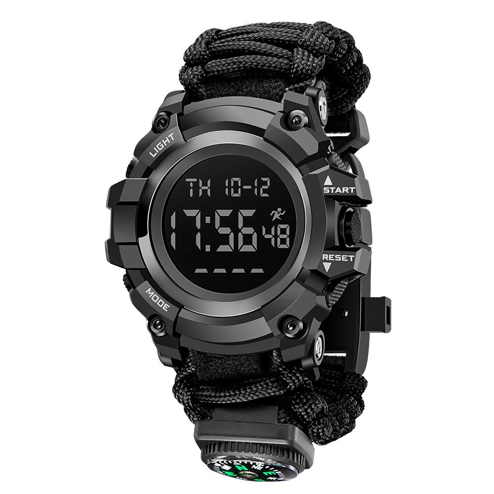 Double Display Whistle Ignition Compass Thermometer Electronic Watch