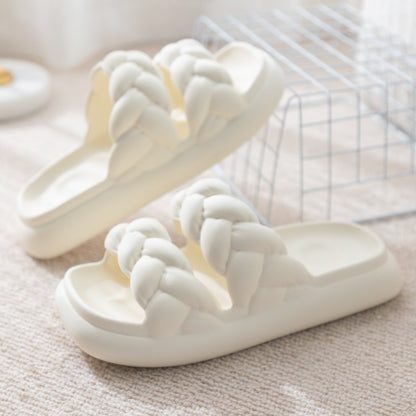 Women Double Woven Non-slip Bathroom Slippers