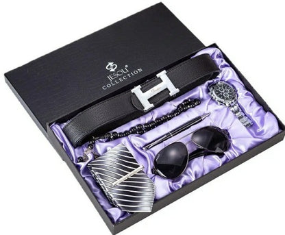 Men's Gift Suit Exquisite Packaging With Watch, Belt, Tie And Wallet