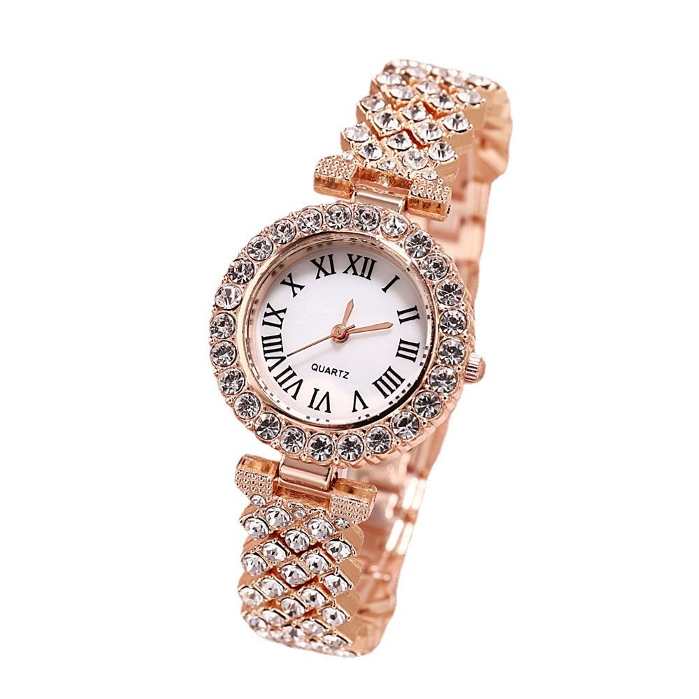 Full Diamond Luxury Bracelet Watch Suit