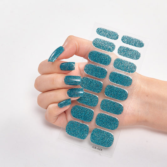 16 Small Gradient Glitter Nail Stickers