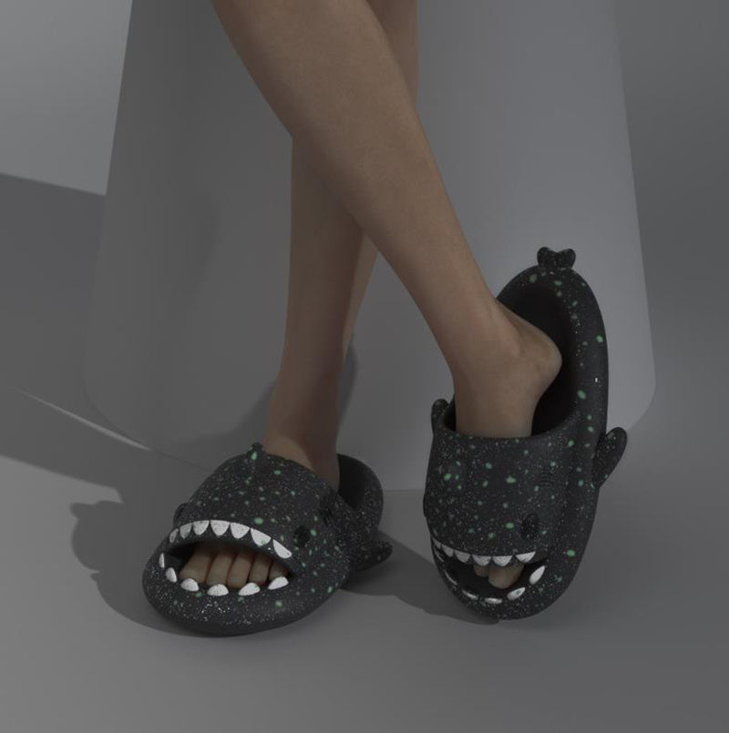 Shark Slippers With Starry Night Light Design Bathroom Slippers For Women