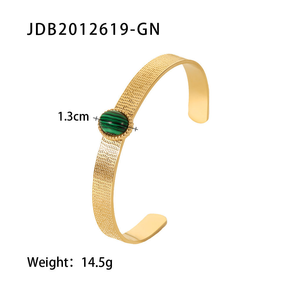Gold-plated Stainless Steel Bracelets With Zirconia