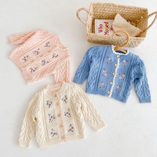 Baby Girl Flower Embroidered Coat