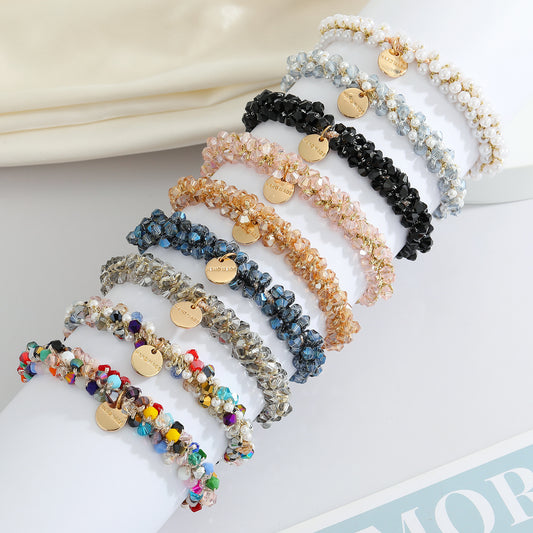 Multicolor Crystal Pearl Hair Ring
