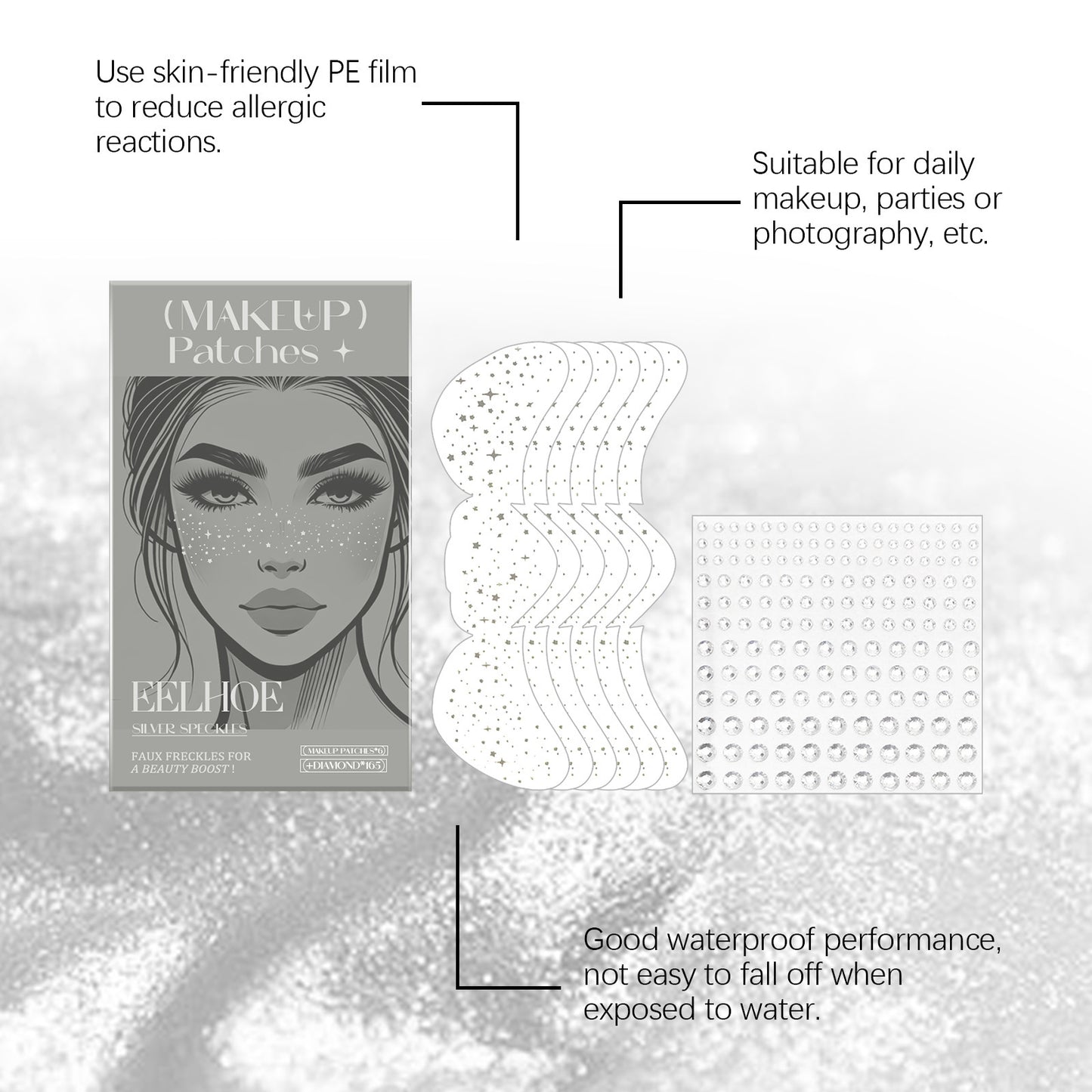 Glitter Spots Tattoo Face Stickers