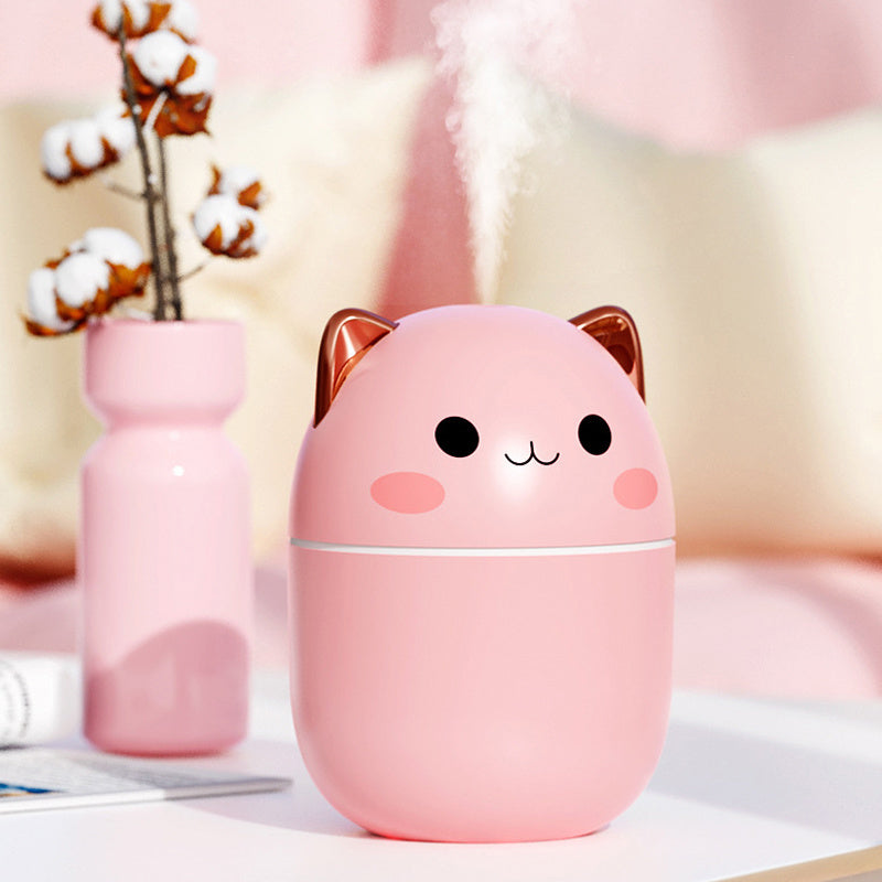 Cute Cat Ultra-Silent USB Cool Mist Humidifier & Aromatherapy Air Purifier