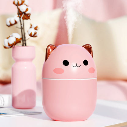 Cute Cat Ultra-Silent USB Cool Mist Humidifier & Aromatherapy Air Purifier