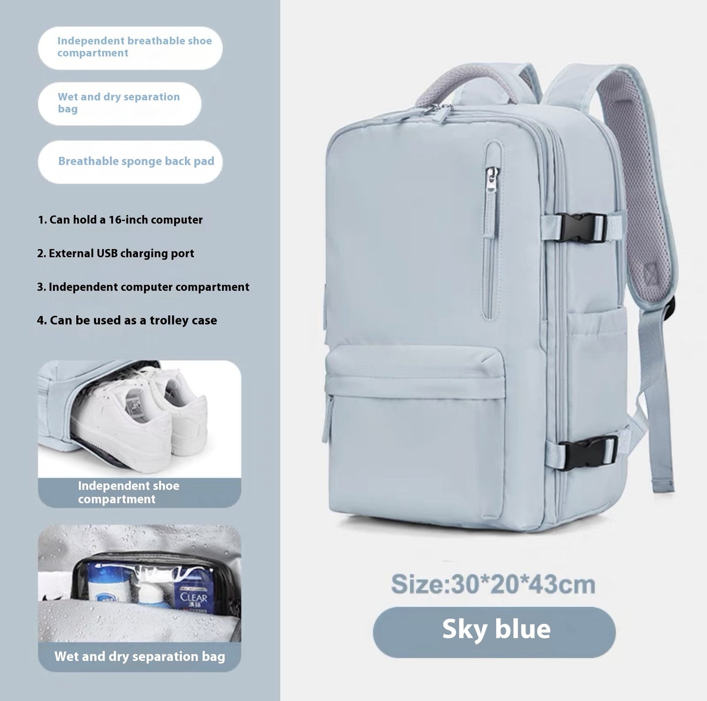 Breathable And Waterproof Large Capacity Travel Backpack