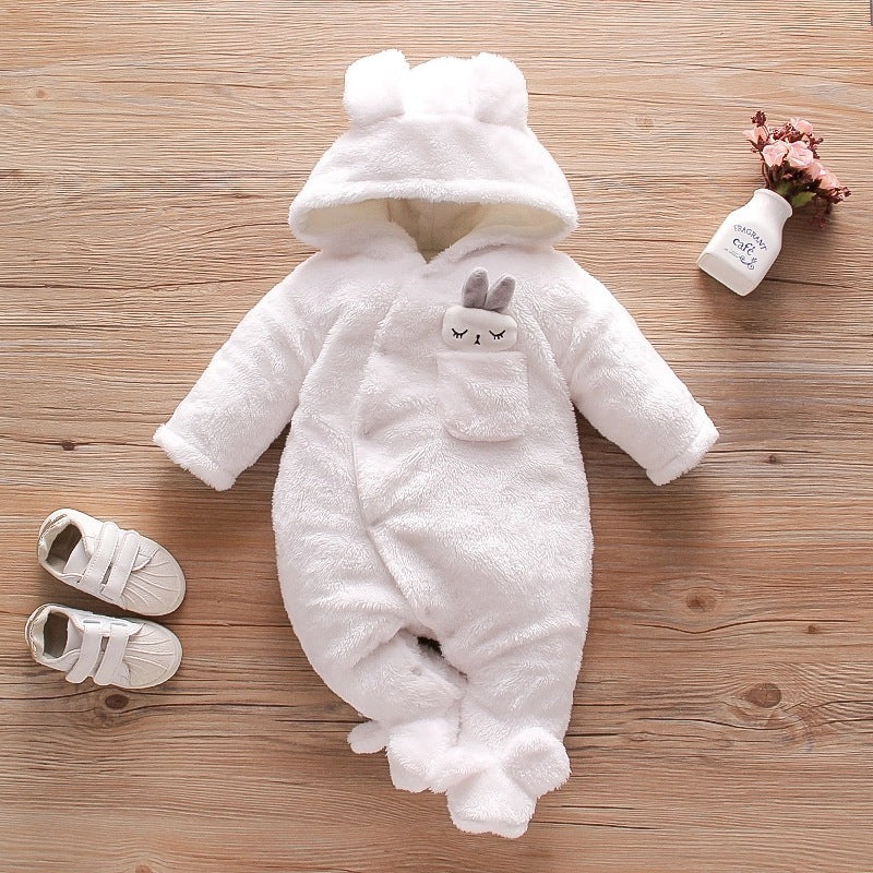 Solid Color Cartoon Baby One-piece